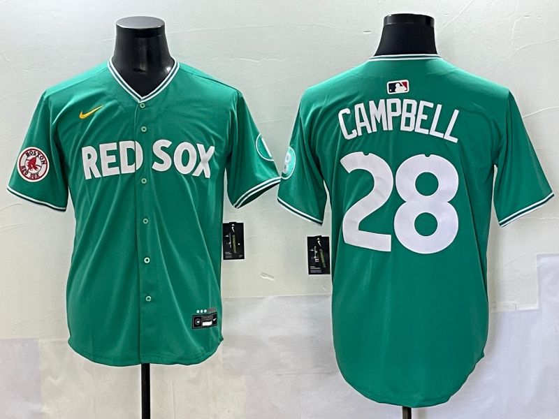 Men 2025 Boston Red Sox #28 Campbell Dark Green Joint Name Nike MLB Jersey style 8->boston red sox->MLB Jersey